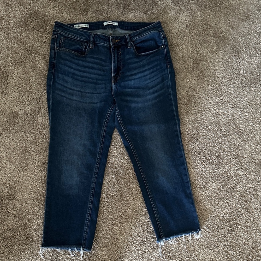 Dark Blue Women's Cropped Skinny Jeans - Brand: Vigoss